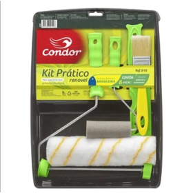 KIT PINTURA 6 PECAS 6X1 - BANDEJA+2ROLOS+SUPORTE+TRINCHA+MISTURADOR 810